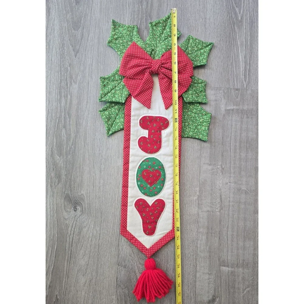 JOY Quilted Country Christmas Door / Wall Hanging Farmhouse Cottage Holiday